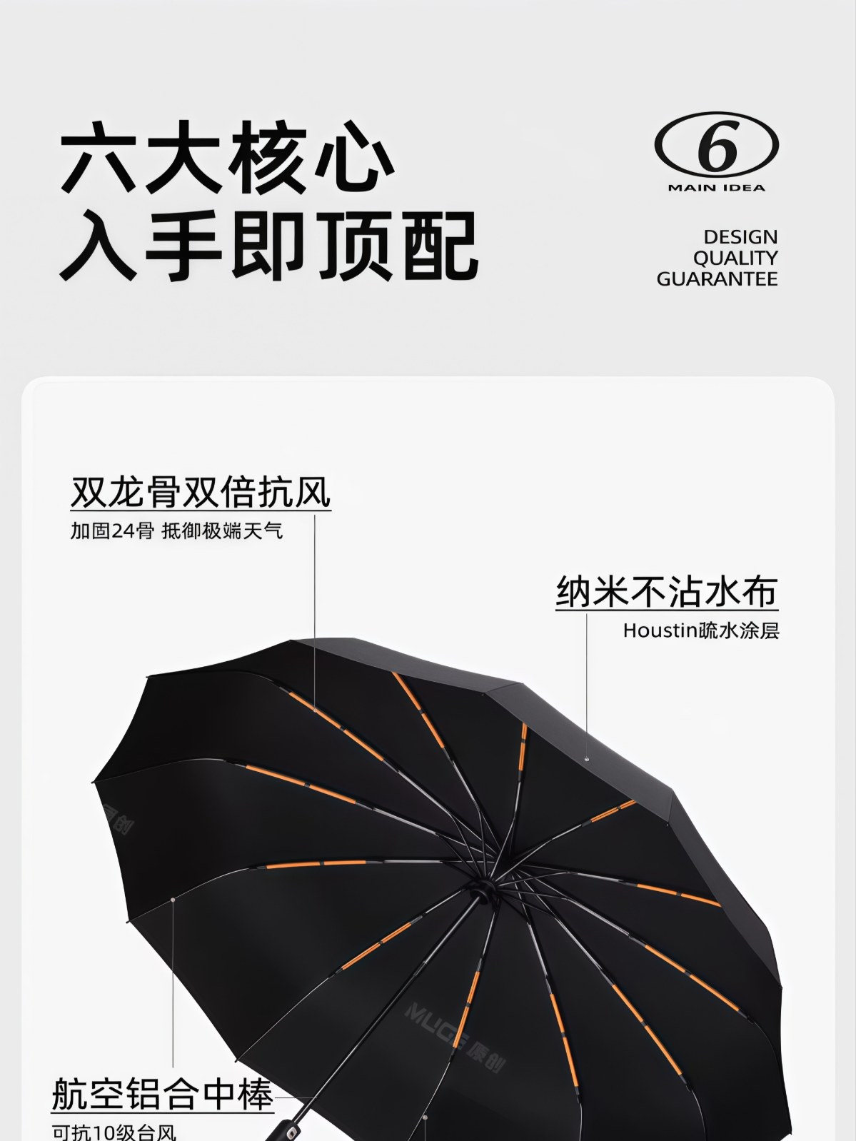 雨伞加大加厚加固自动伞女晴雨两用学生上学专用男士高颜值便携伞 - 详情图