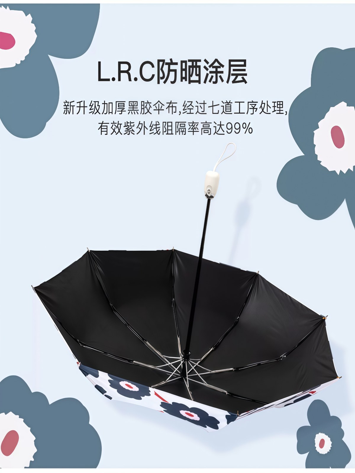 新款全自动遮阳晴雨伞两用复古小巧便携防晒防紫外线女折叠太阳伞 - 详情图