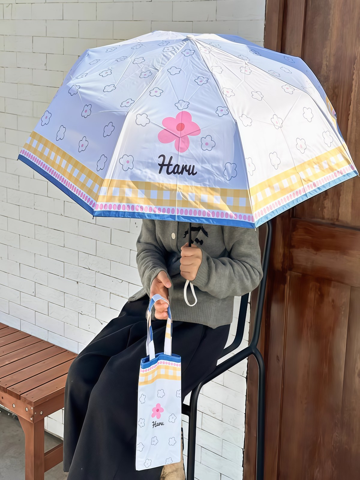 自在小鱼仔太阳伞小巧防晒防紫外线女黑胶晴雨伞两用自动遮阳 - 详情图