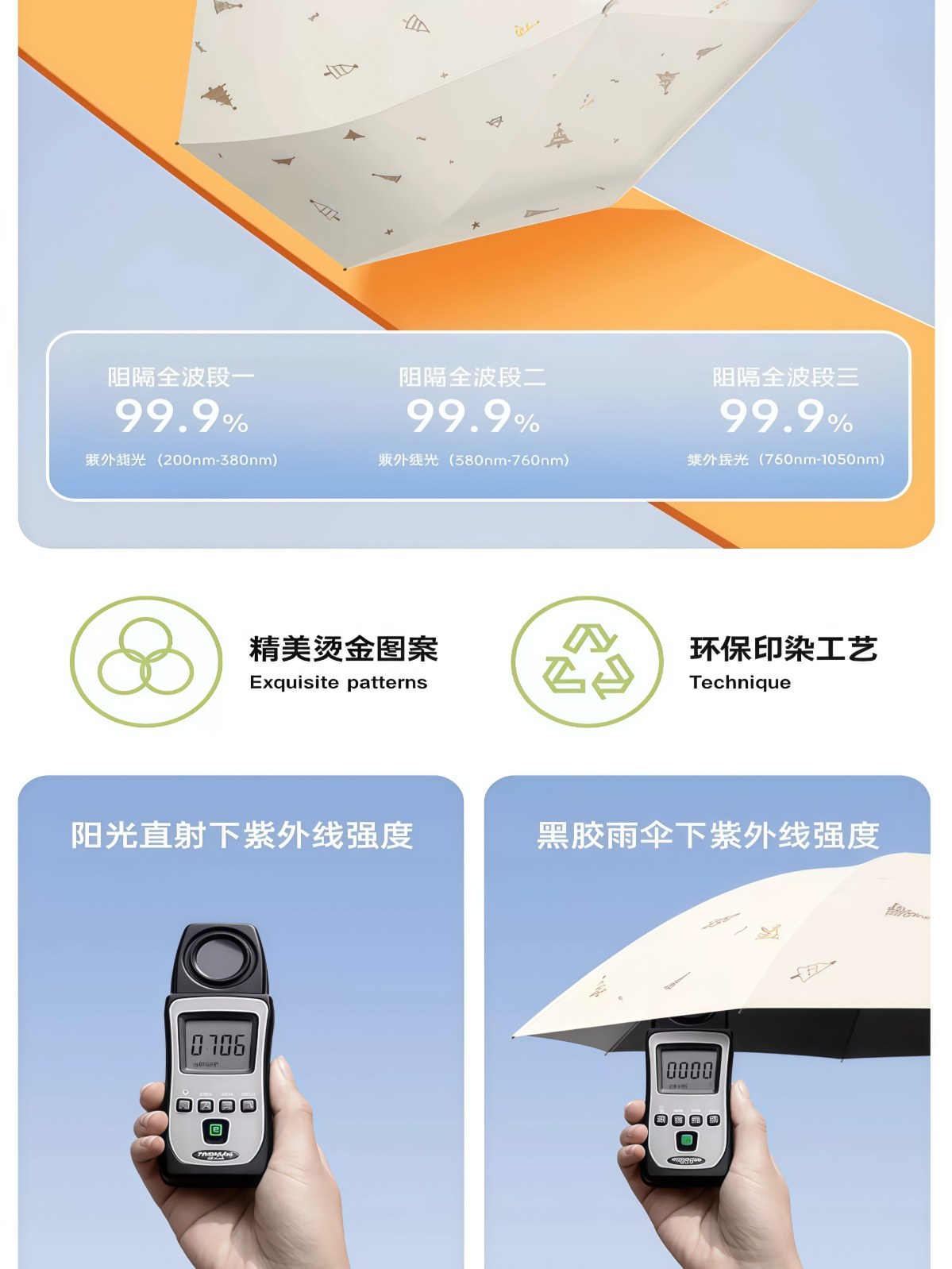 新款防晒防紫外线太阳伞遮阳伞轻小巧便携折叠晴雨伞女两用男士 - 详情图