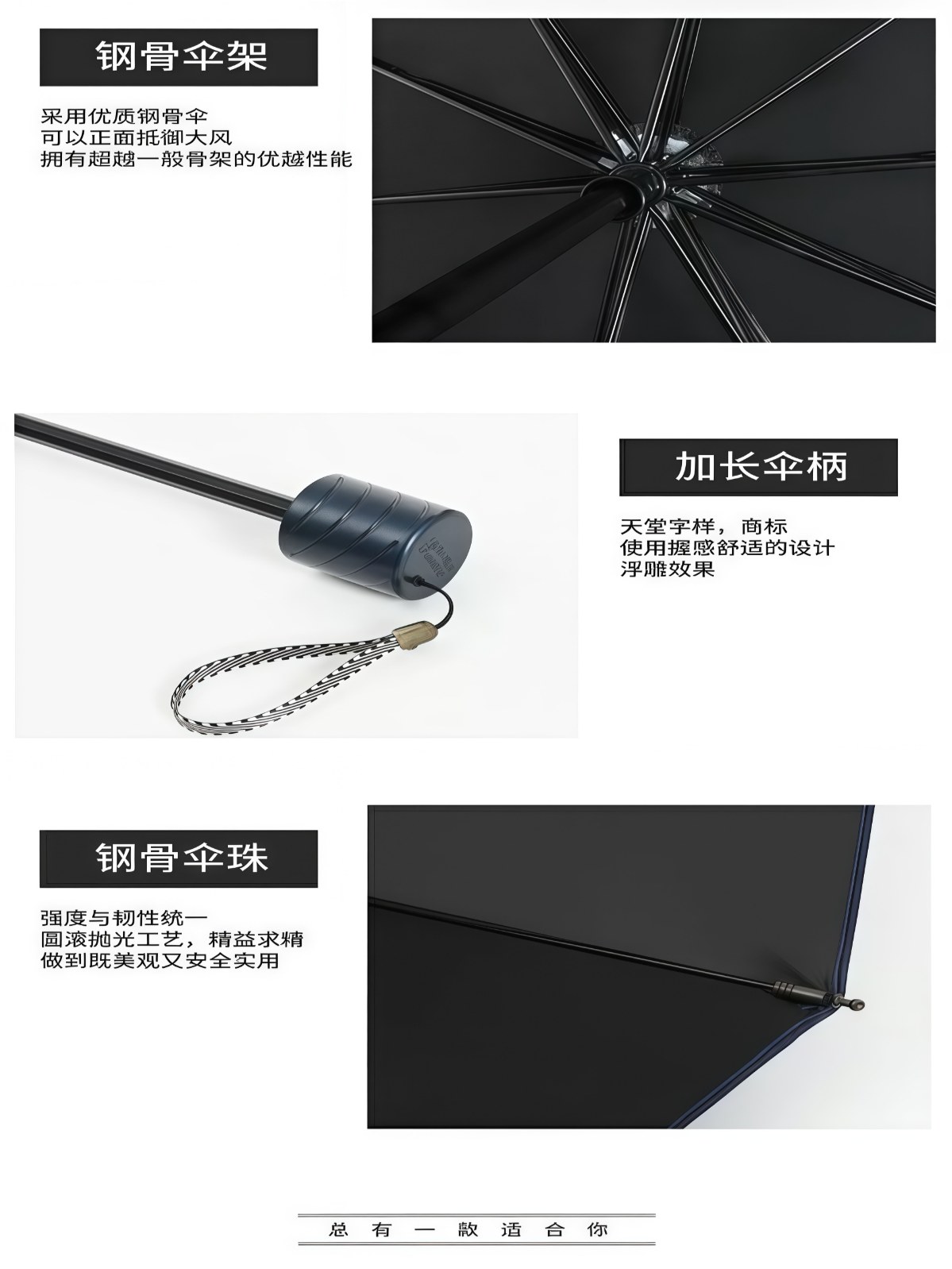 武汉定制雨伞超大加大号三折叠双人三人男女晴雨两用遮阳防紫外线伞 - 详情图