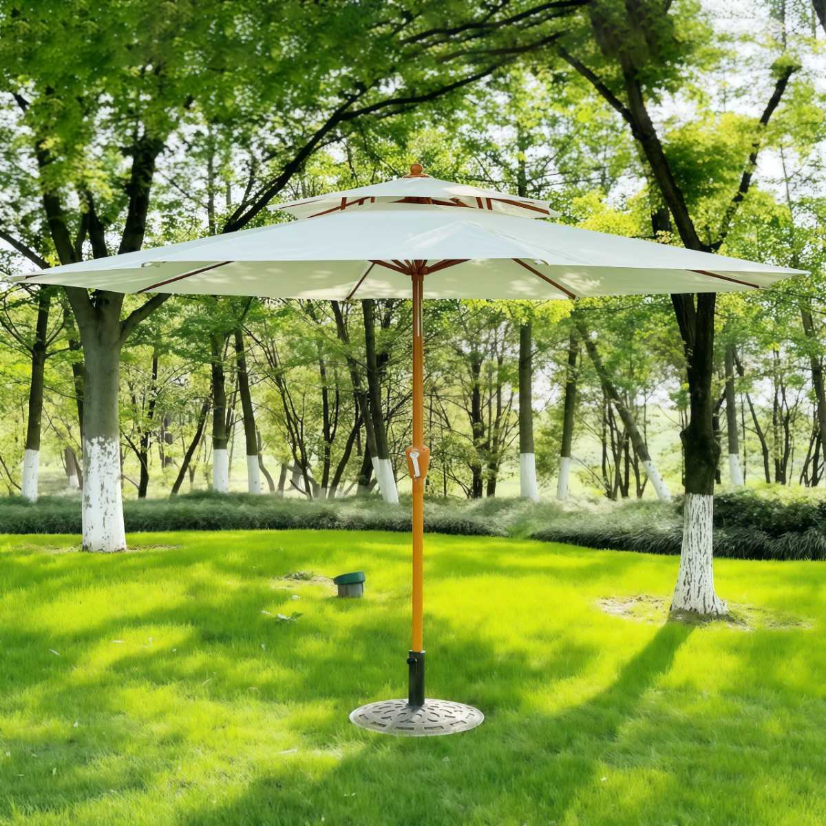 户外遮阳伞伞露营庭院伞摆摊室外大太阳伞中柱伞网红花园折叠商铺