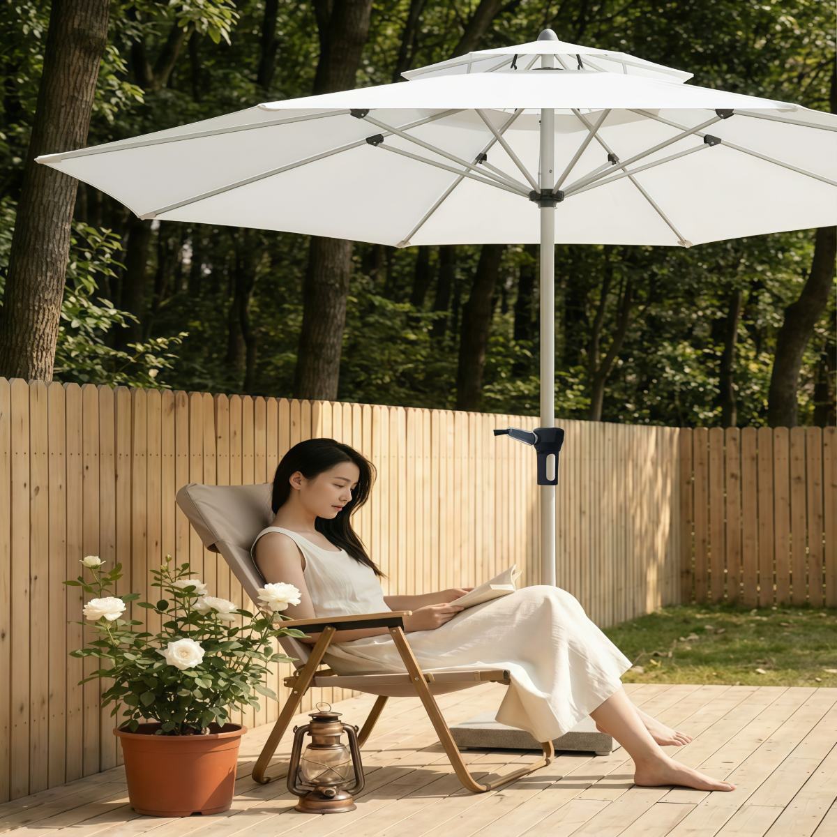 户外遮阳伞室外庭院花园半边摆摊太阳伞防晒露营保安亭岗亭罗马伞