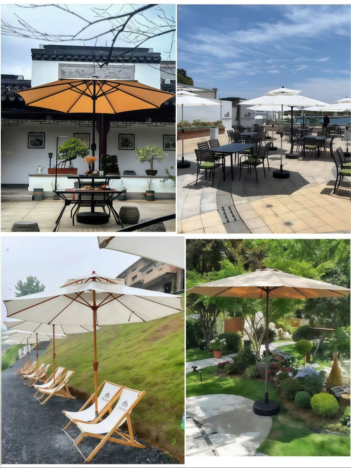 户外遮阳伞室外庭院花园半边摆摊太阳伞防晒露营保安亭岗亭罗马伞 - 详情图