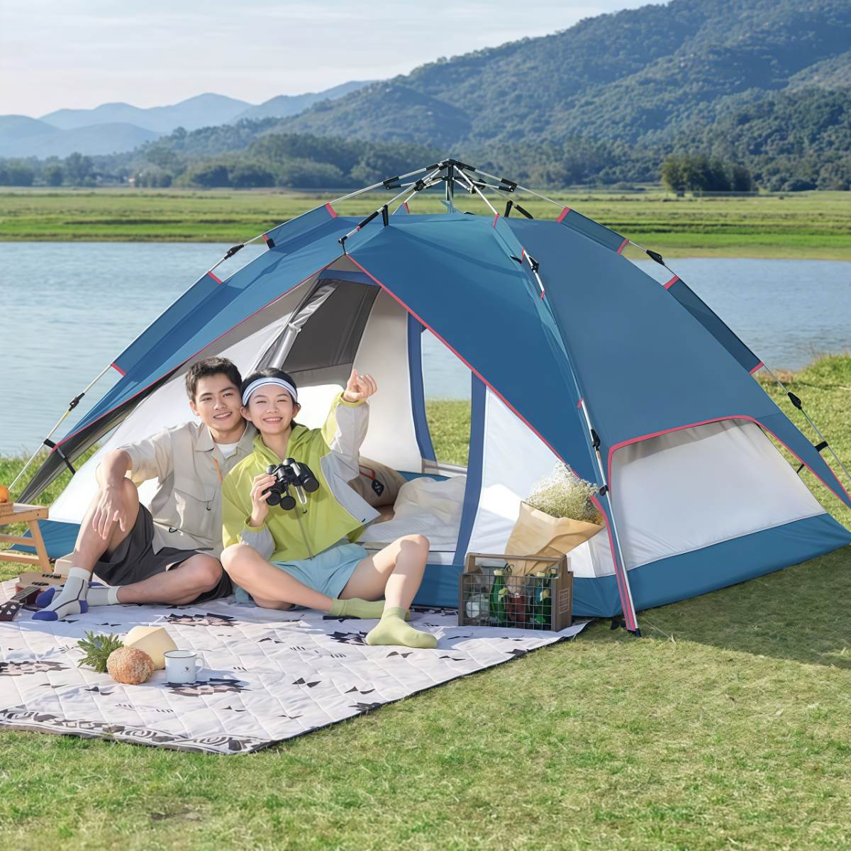 定制帐篷户外便携式折叠2026露营装备野营过夜防雨防晒室内儿童