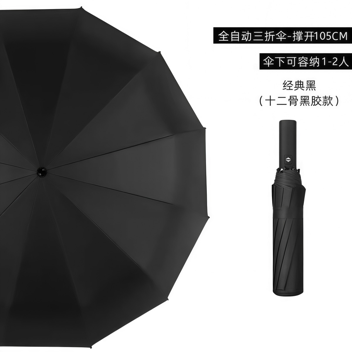 武汉雨具网·自动雨伞男女折叠太阳伞加大加固晴雨两用防晒防紫外线加厚遮阳伞·产品图4