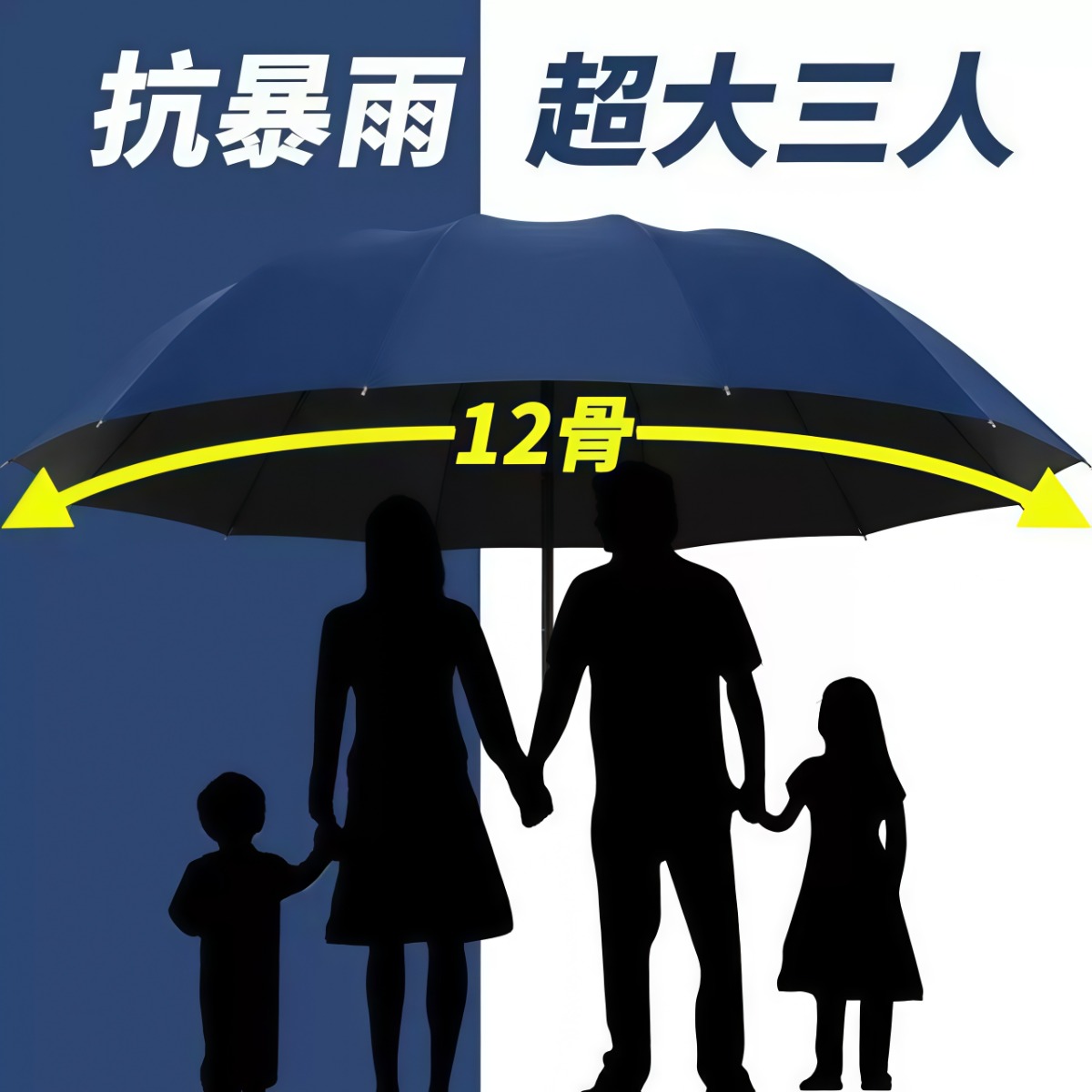 武汉雨具网·双人12骨折叠雨伞男女超大号加固晴雨两用学生防晒防紫外线太阳伞·产品图5