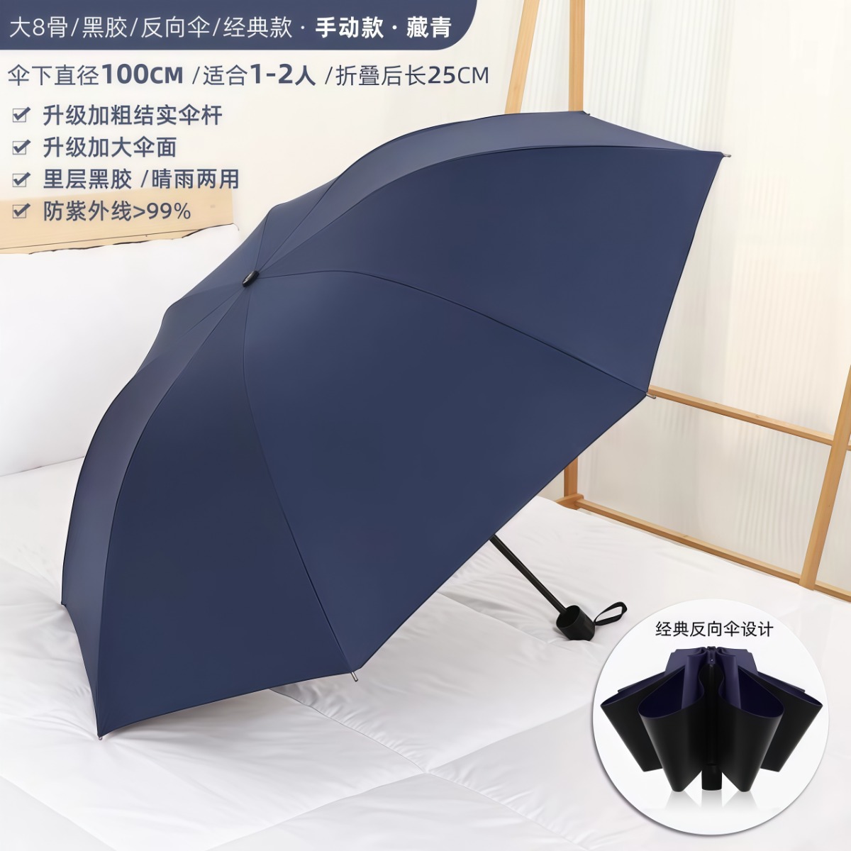 武汉雨具网·雨伞女男士晴雨两用全自动折叠防晒紫外线遮太阳小巧便携定制LOGO·产品图6