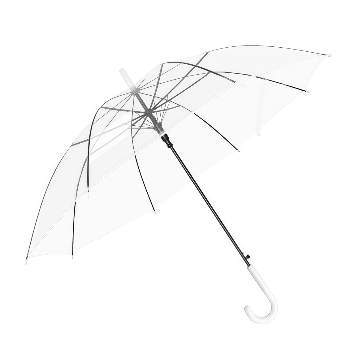 武汉雨具网·透明雨伞大量批发ins网红小清新高颜值学生一次性长柄透明广告伞·产品图6