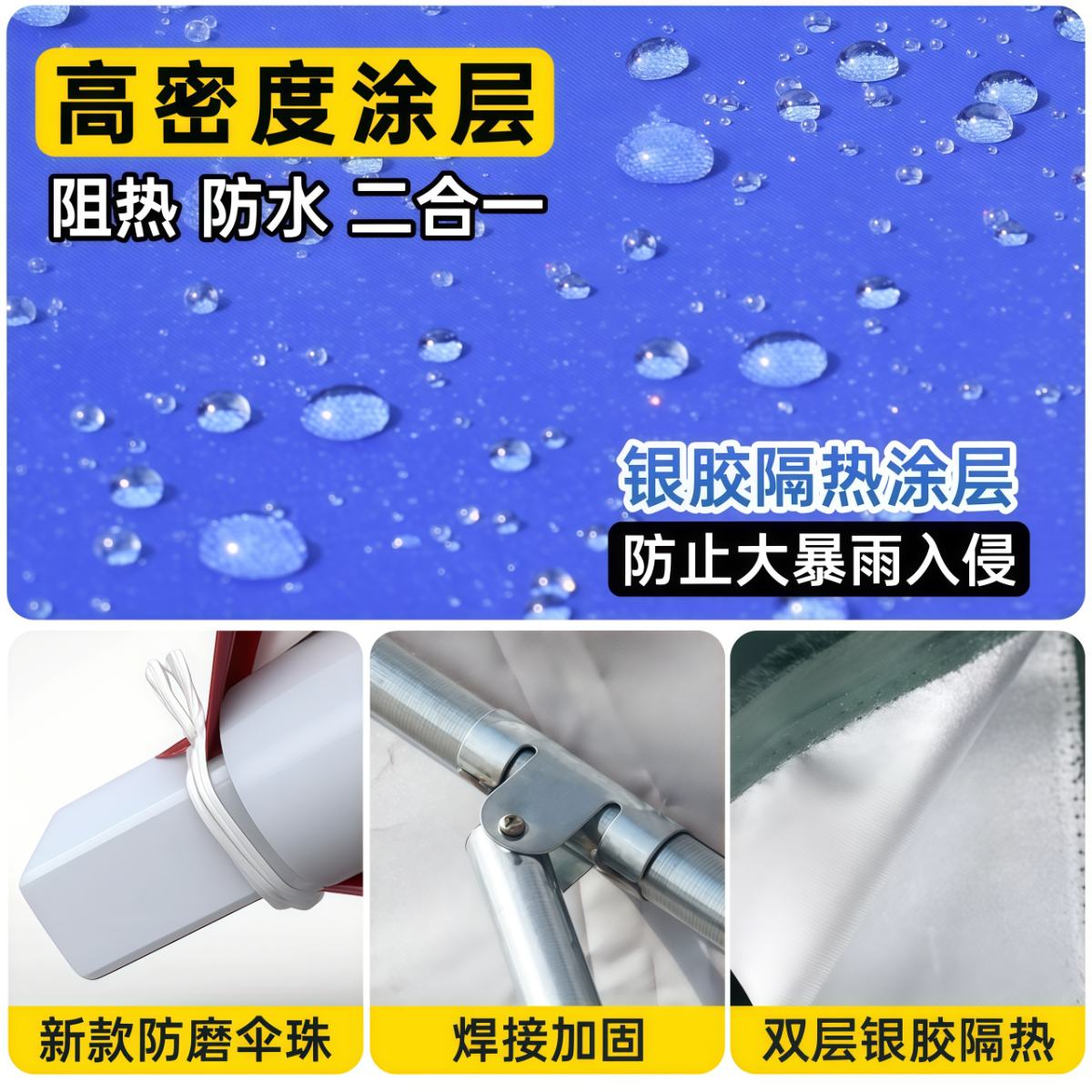 武汉雨具网·新型户外摆摊遮阳伞地摊太阳伞大型专用雨伞庭院伞防晒商用长方形·产品图2