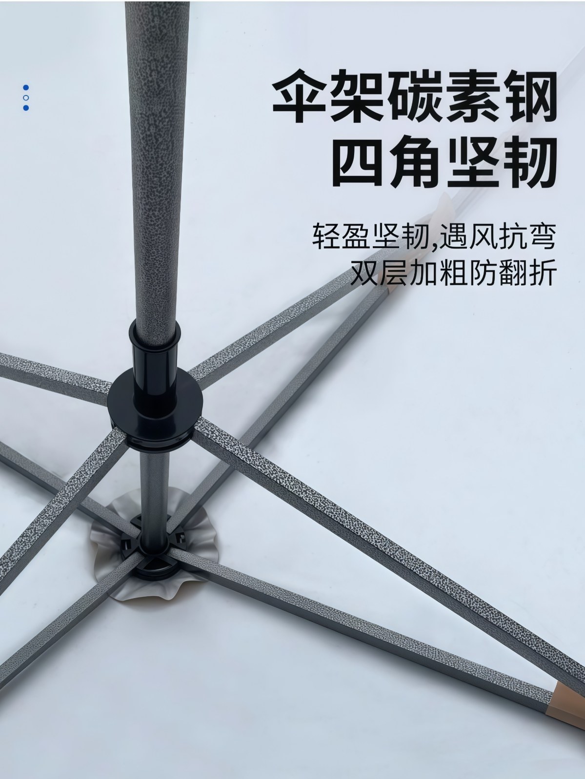 太阳伞大型户外摆摊遮阳伞大号雨伞商用庭院伞四方广告定制折叠伞 - 详情图