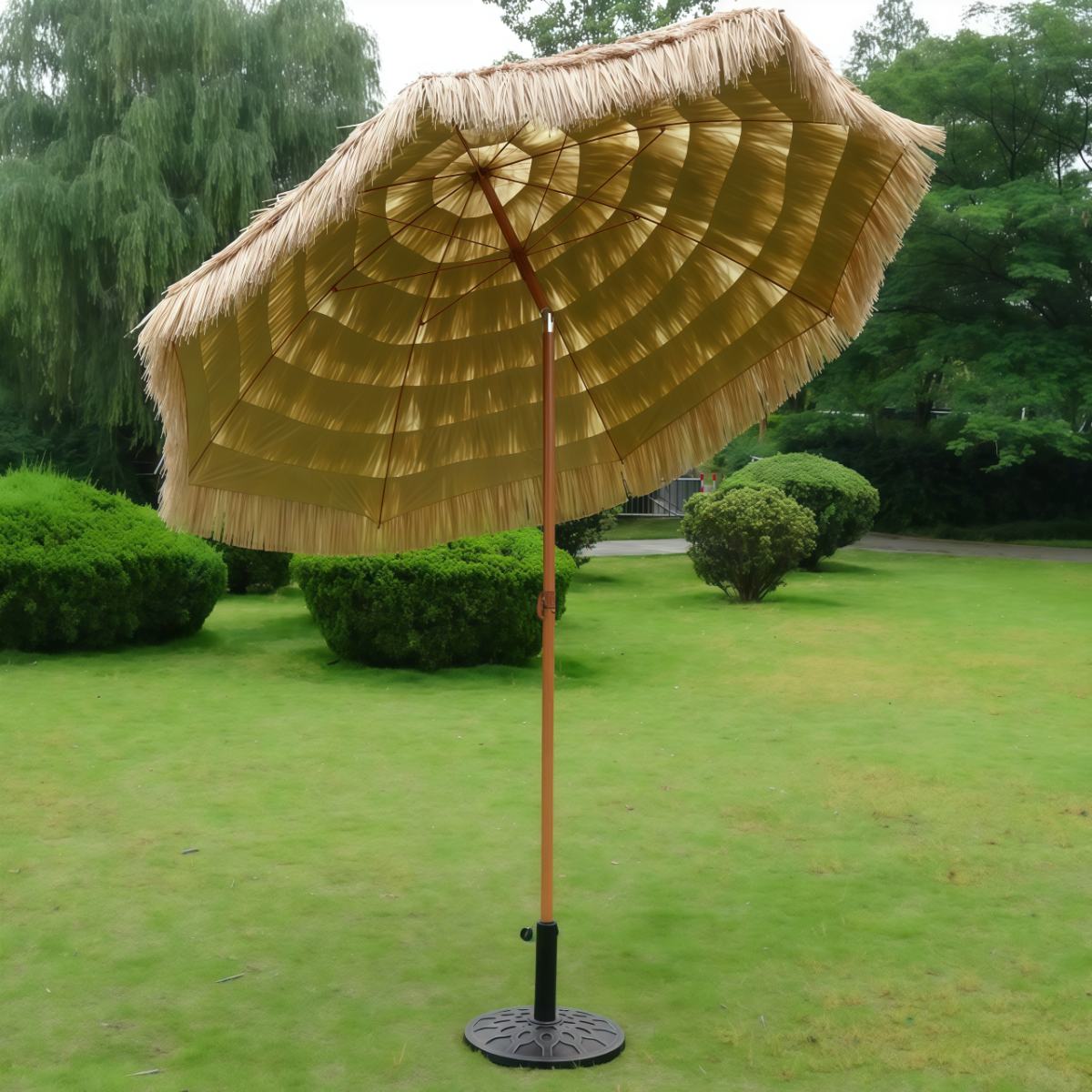 武汉雨具网·大户外遮阳伞折叠太阳伞沙滩伞稻草伞茅草伞景区别墅伞雨伞庭院伞·产品图3