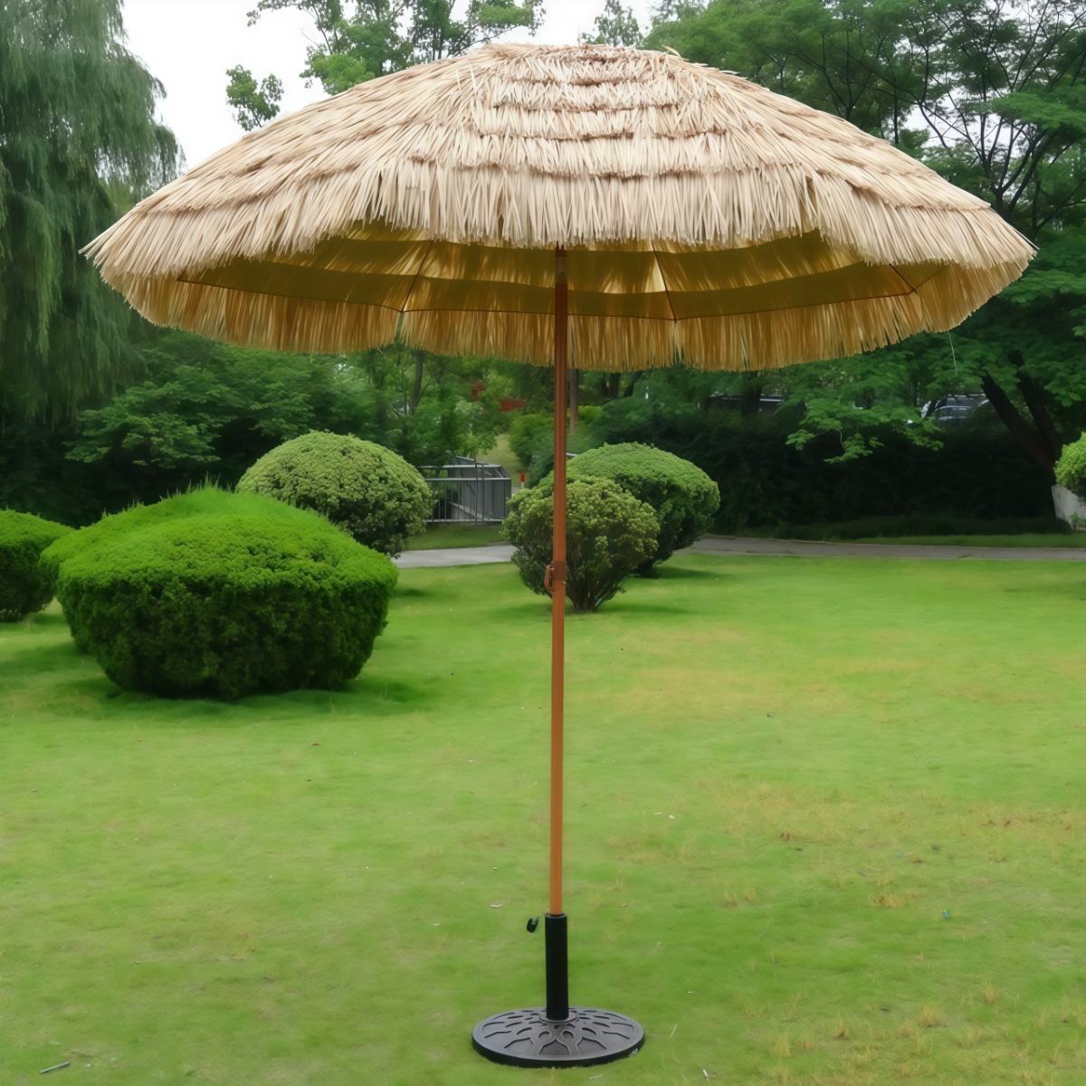 武汉雨具网·大户外遮阳伞折叠太阳伞沙滩伞稻草伞茅草伞景区别墅伞雨伞庭院伞·产品图5