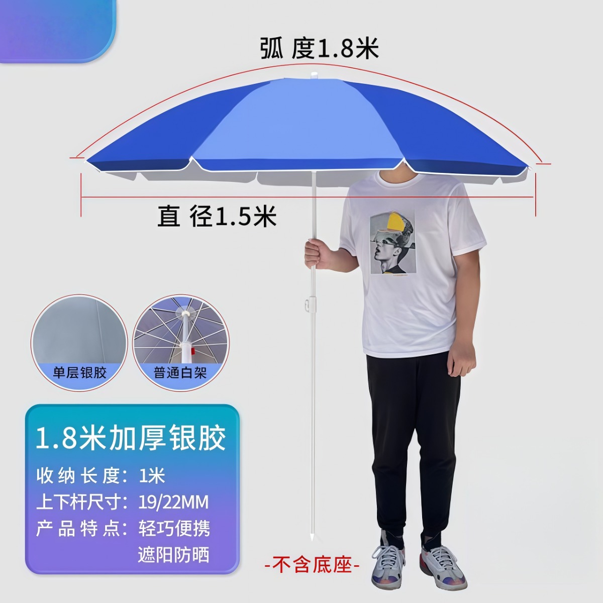 武汉雨具网·遮阳伞户外摆摊太阳伞大型雨伞商用大号双层布加厚防晒圆伞庭院伞·产品图5