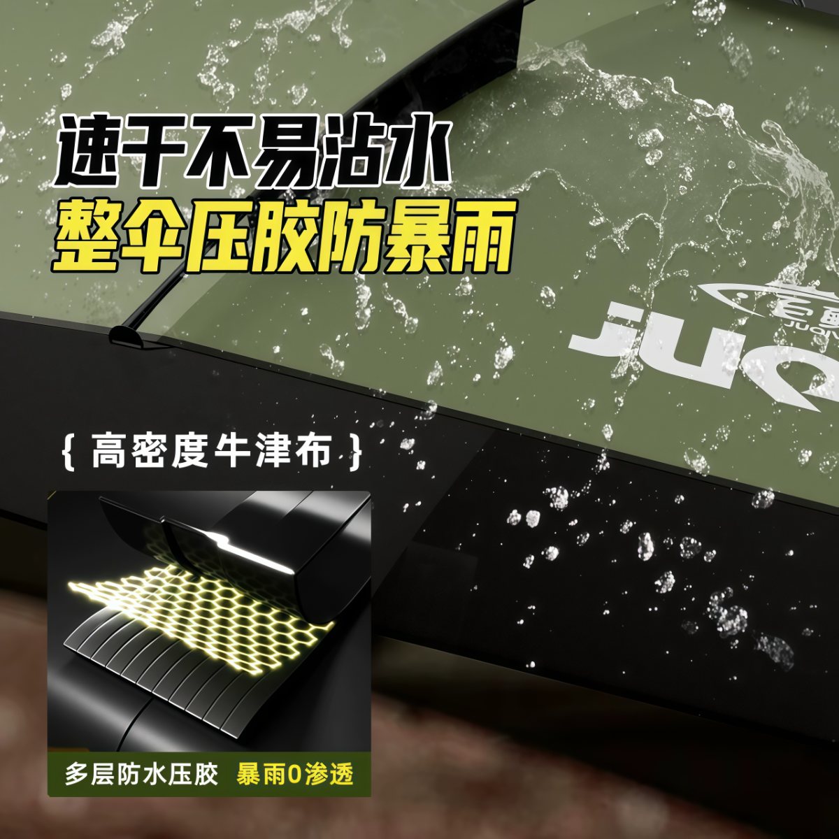 武汉雨具网·钓鱼伞2026新款户外钓鱼专用遮阳伞防晒防暴雨加厚黑胶拐杖大钓伞·产品图4