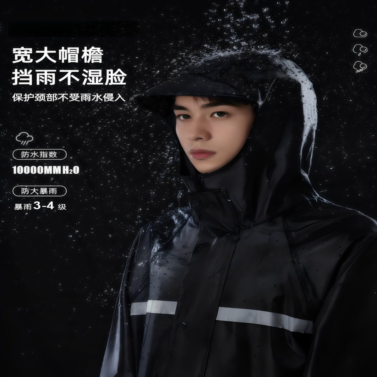 武汉雨具网·雨衣男款长款全身防暴雨连体电动摩托车套装女成人外穿一体式雨披·产品图3