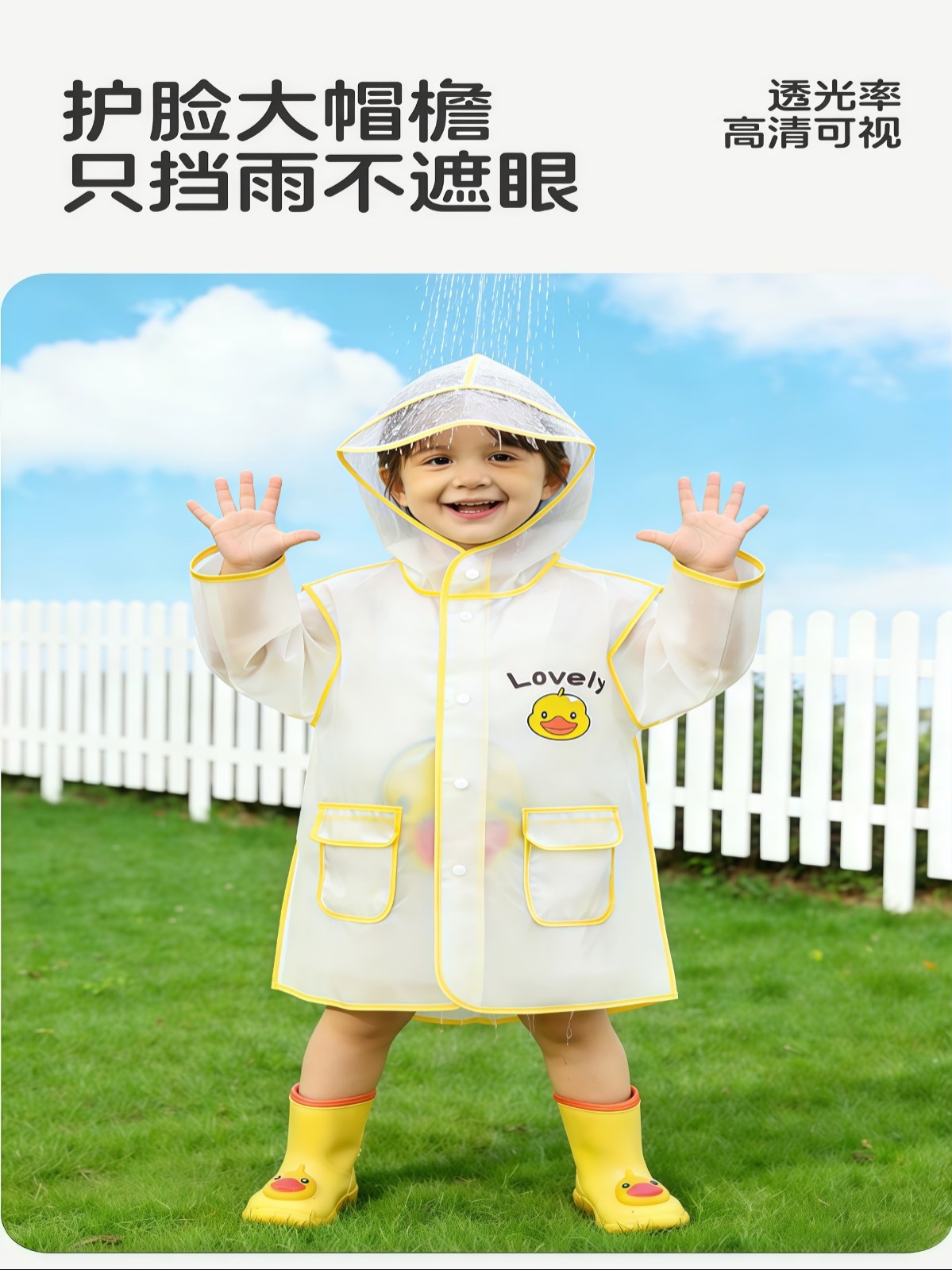儿童雨衣男童雨鞋套装幼儿园女宝宝雨披小孩学生上学专用全身防水 - 详情图