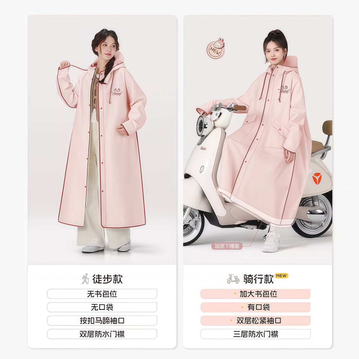 武汉雨具网·雨衣成人外穿长款全身防暴雨电动电瓶车单人女款人车分离雨披·产品图6