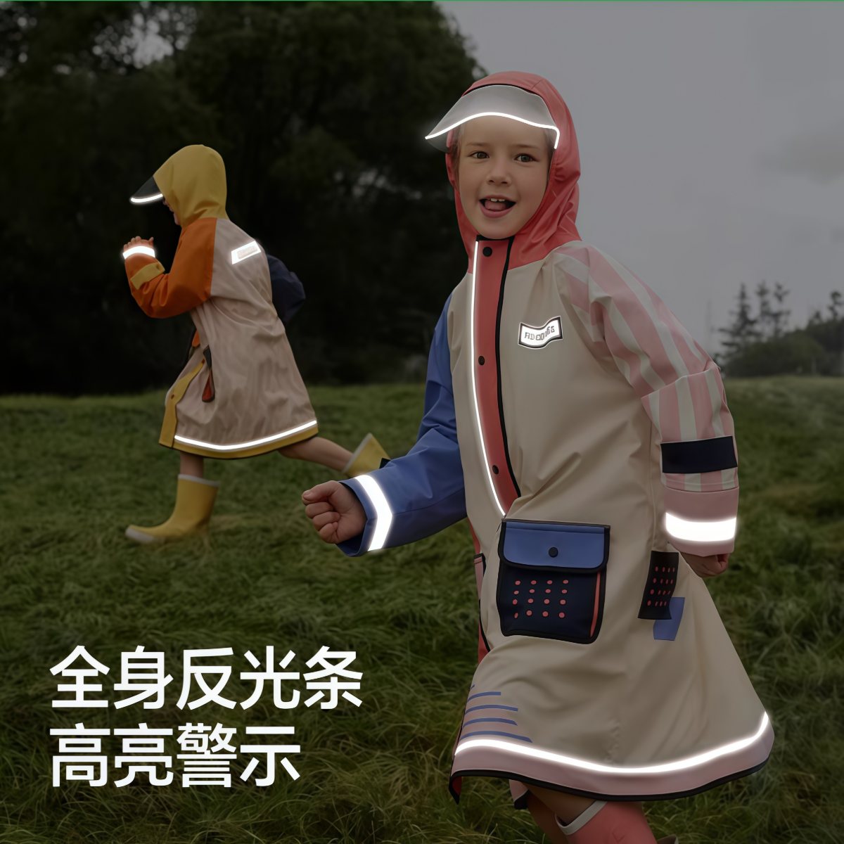 武汉雨具网·上学专用儿童雨衣男童女孩小学生雨披带书包位防暴雨宝宝新款·产品图5