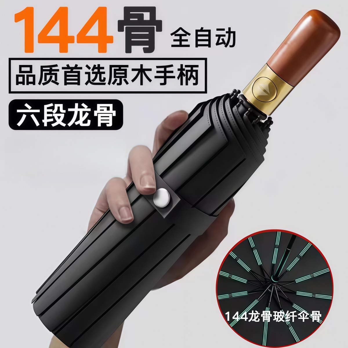 武汉雨具网·192骨全自动雨伞女男士晴雨两用防晒紫外线加大号固定制印刷logo·产品图2