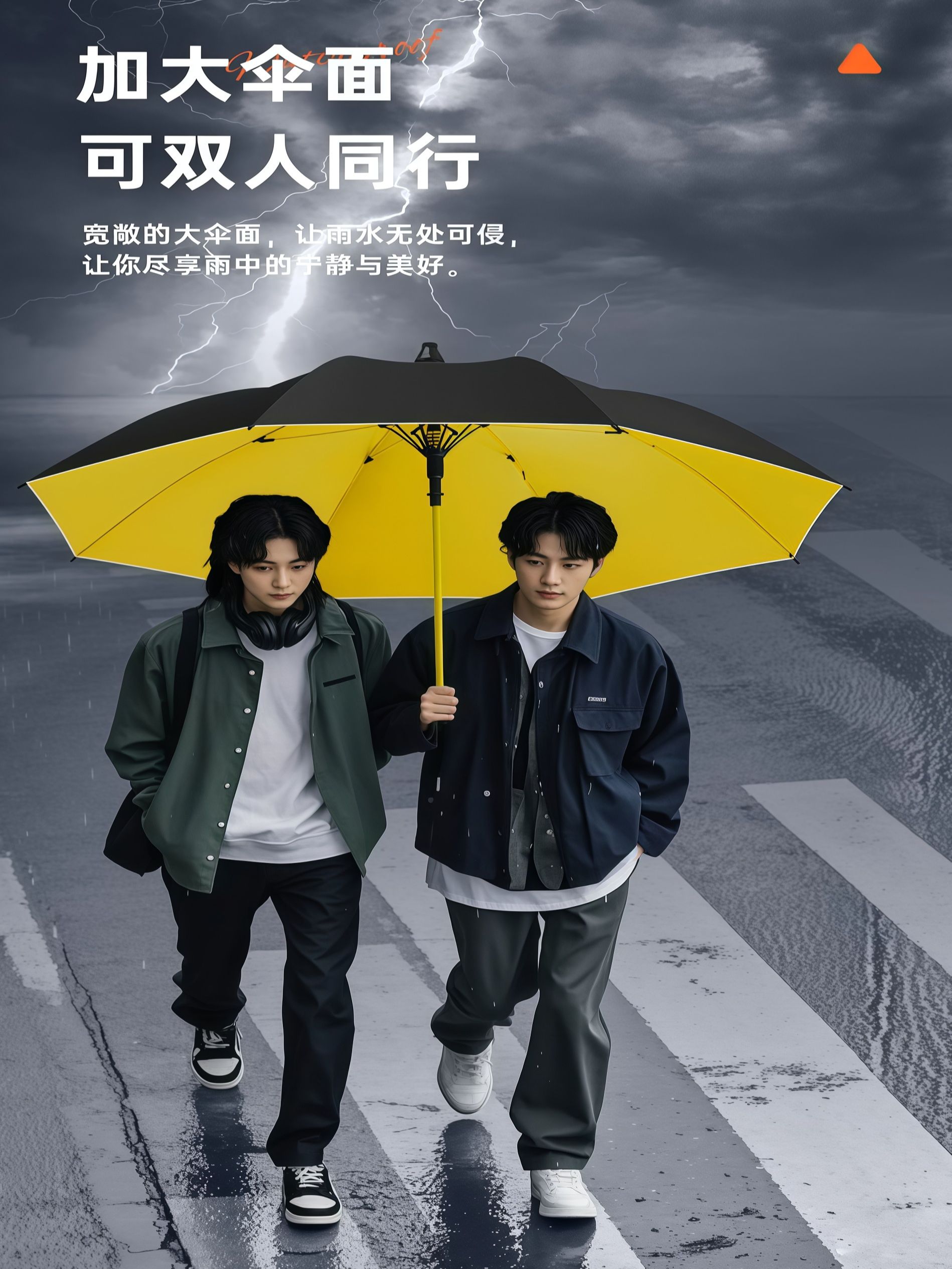 防水套雨伞长柄加大加厚加固女双人自动大号抗风车载男暴雨三人伞 - 详情图