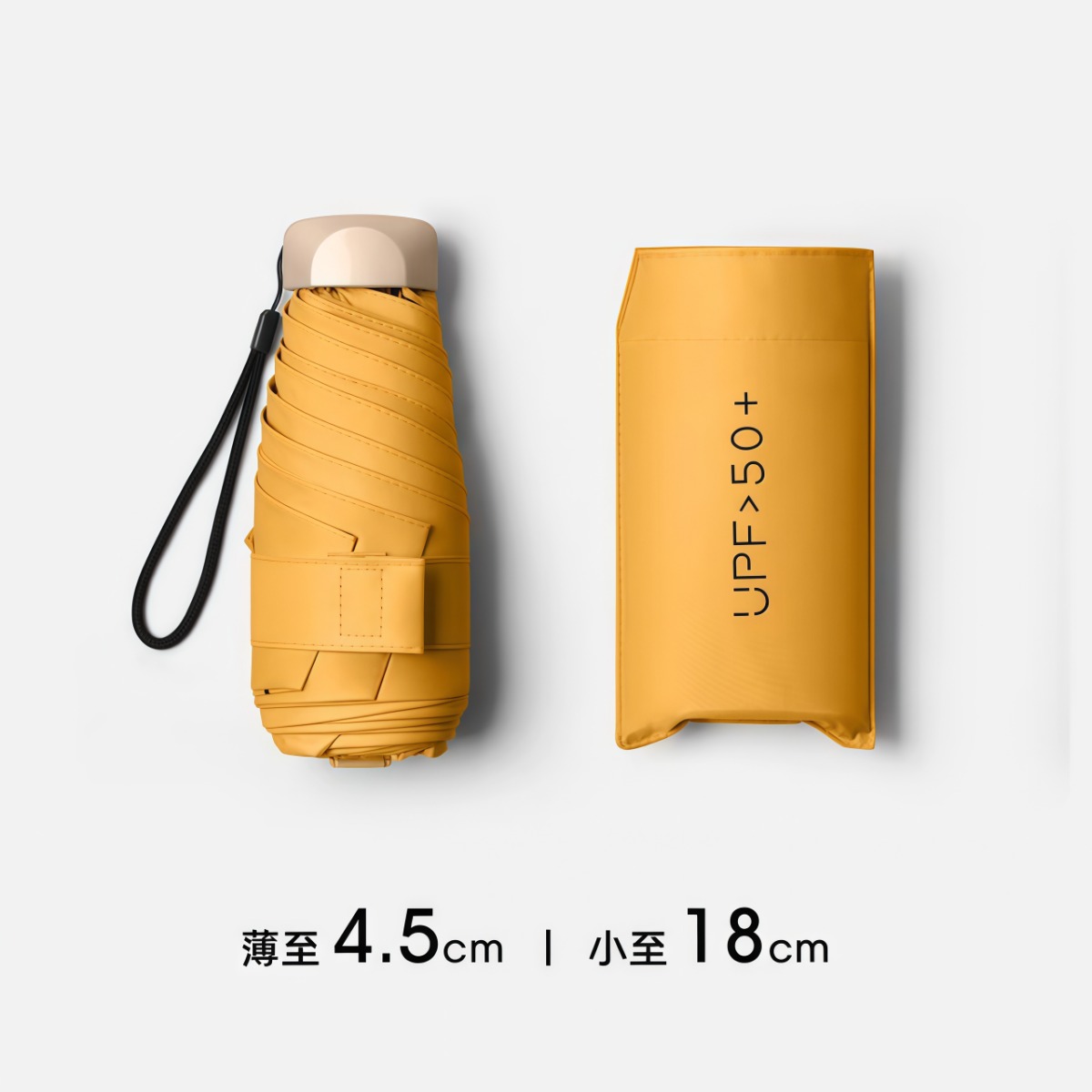 武汉雨具网·小巧便捷太阳伞女防晒防紫外线遮阳晴雨伞两用迷你超轻五折伞加厚·产品图5