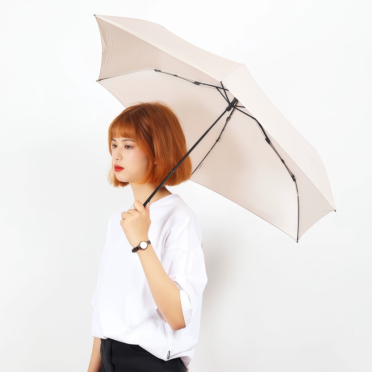 武汉雨具网·超轻碳纤维拇指伞羽毛般轻盈便携口袋伞防晒防紫外线晴雨伞武汉厂家定制批发·产品图5