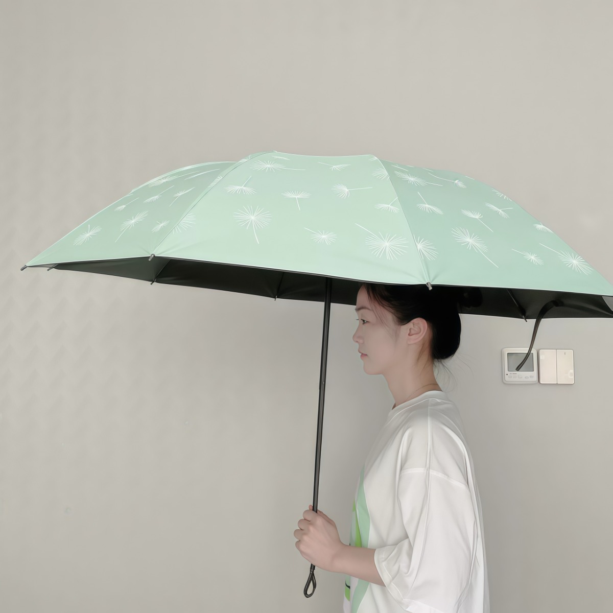 武汉雨具网·十骨大号双人雨伞小清新太阳伞黑胶防晒遮阳晴雨两用三折伞女手动·产品图3