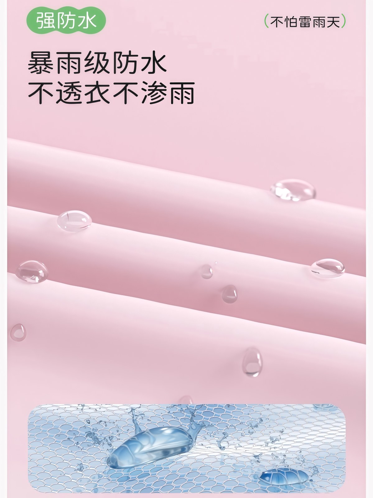 小萌鲨儿童雨衣雨鞋套装女童全身防水幼儿园专用带书包位宝宝雨披 - 详情图