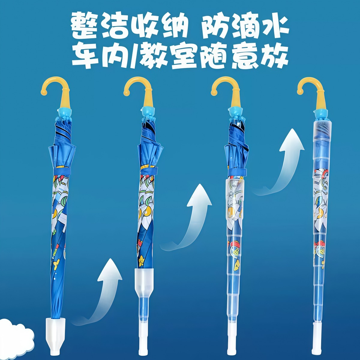武汉雨具网·儿童雨伞男孩幼儿园女小学生上学专用自动晴雨两用宝宝恐龙太阳伞·产品图3