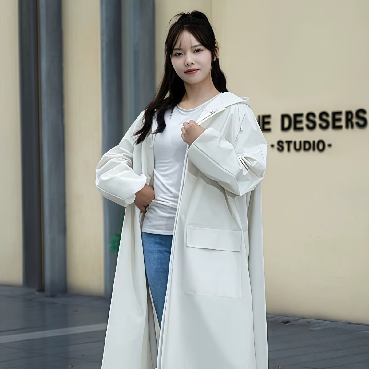 武汉雨具网·风衣式雨衣女长款全身防暴雨电动电瓶车单人一体加厚成人外穿雨披·产品图6