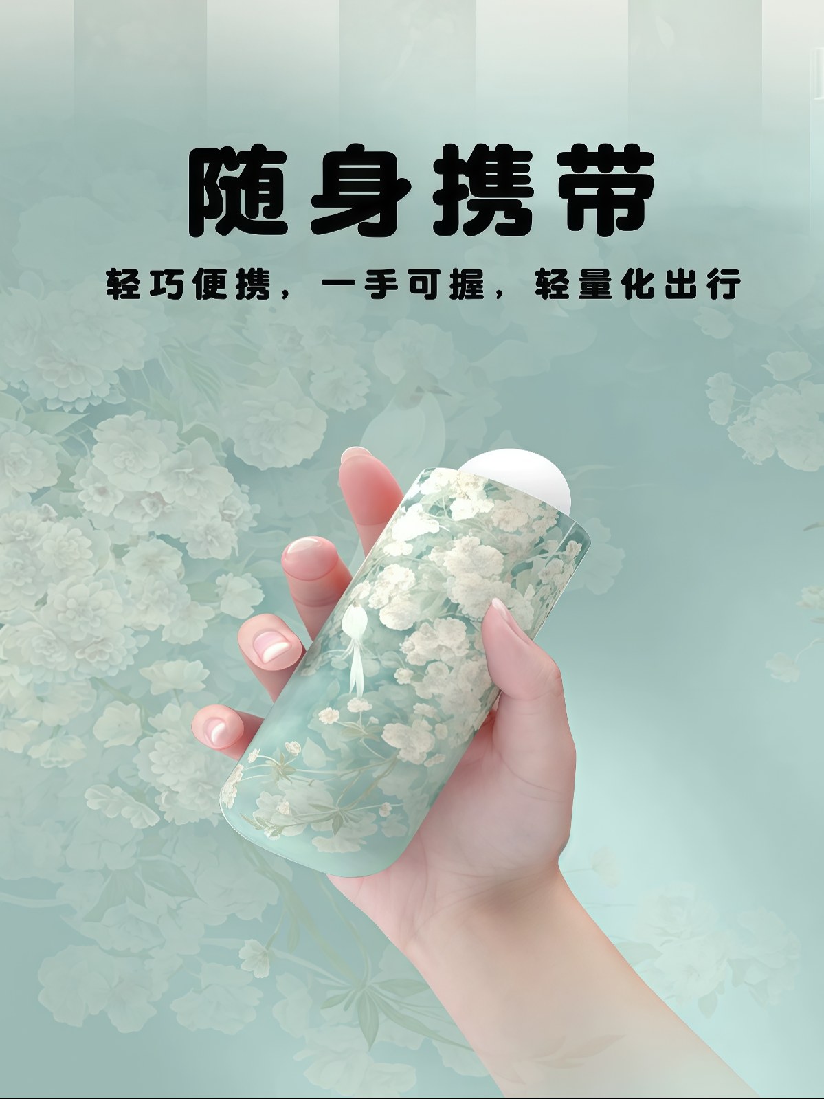 宫廷画风自动雨伞女大抗风晴雨两用防晒伞轻便折叠三折手动小雨伞 - 详情图