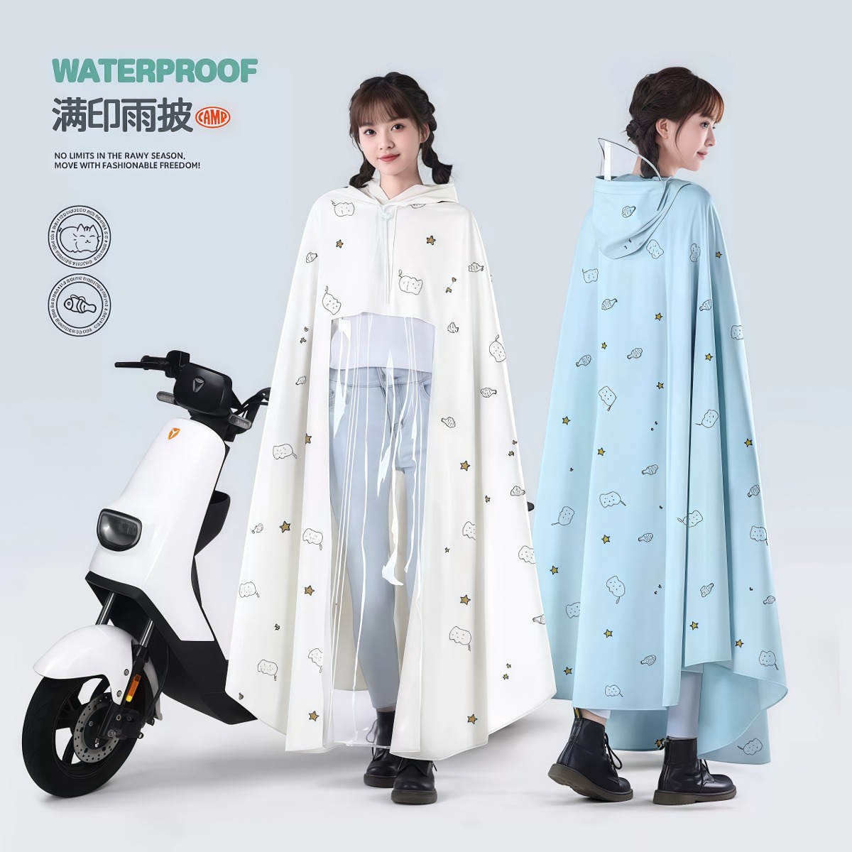 武汉雨具网·雨衣电动电瓶车女款加大加厚全身防暴雨新款单人摩托专用成人雨披·产品图2