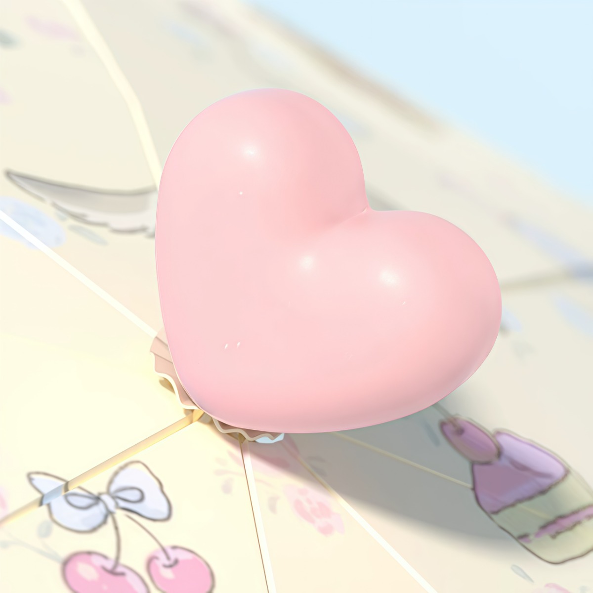 武汉雨具网·小碎花设计师爱心款太阳伞女晴雨两用防晒防紫外线全自动折叠雨伞·产品图3