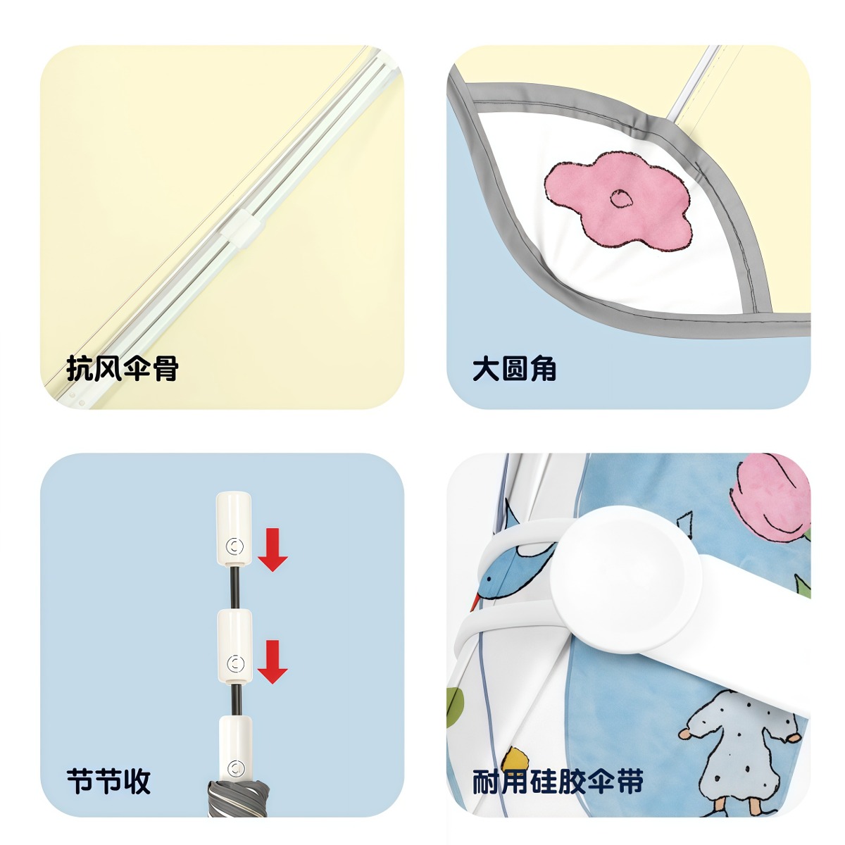 武汉雨具网·安全圆角自动晴雨伞两用彩胶防晒防紫外线折叠太阳伞遮阳学生·产品图6