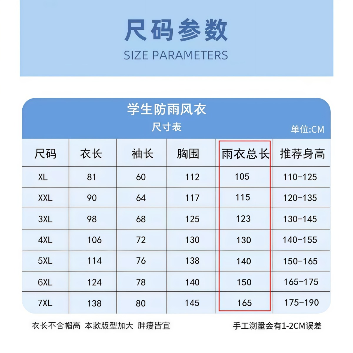 武汉雨具网·学生雨衣带书包位男女中大童长款雨披带夜光条双帽檐初中生小孩子·产品图3