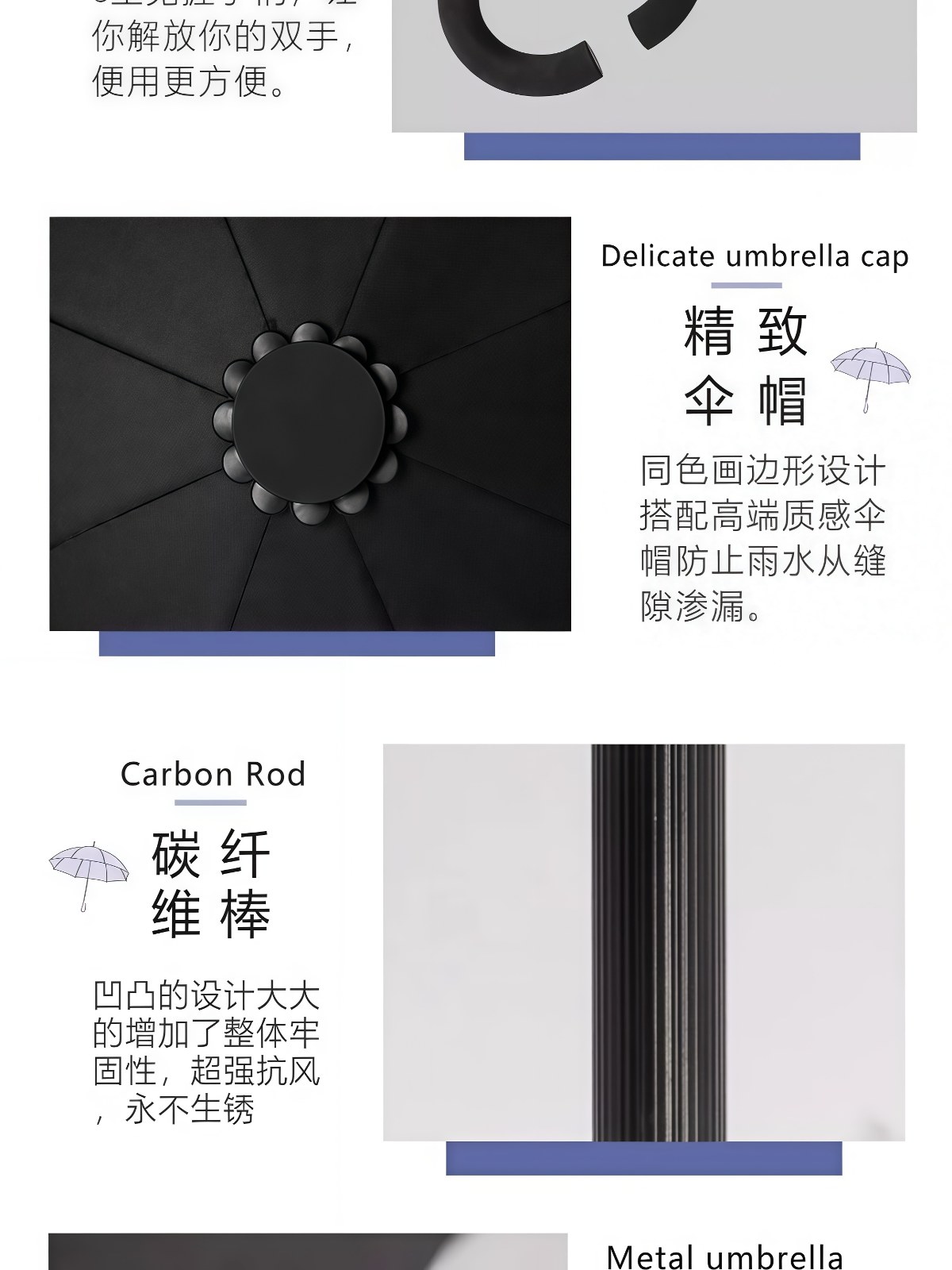 自动双层反向雨伞长柄男女士防晒晴雨两用车载大号双人抗风遮阳伞 - 详情图