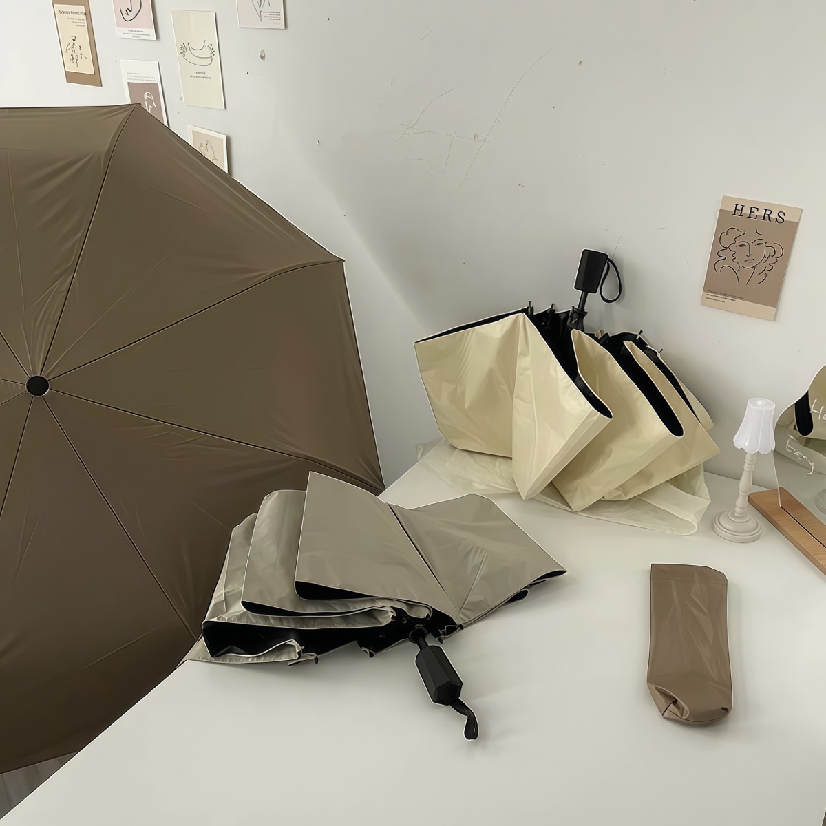 武汉雨具网·气质款~禁欲系太阳伞手动晴雨伞两用复古折叠遮阳伞女·产品图5