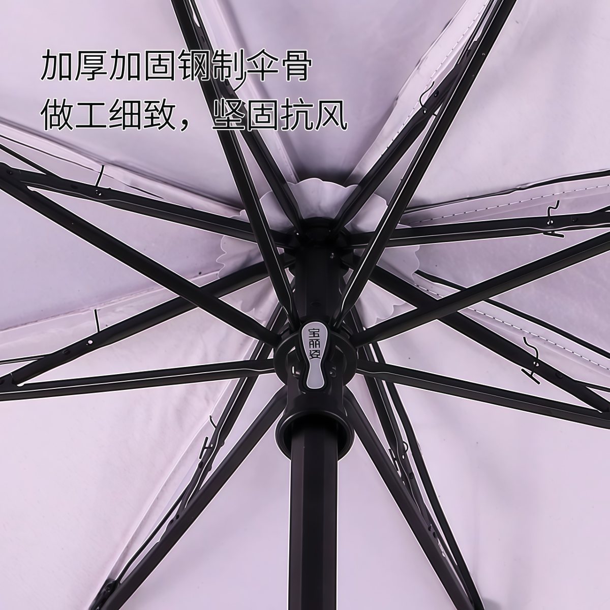 武汉雨具网·晴雨两用防晒太阳伞女双层黑胶防紫外线遮阳伞小巧便携雨伞·产品图5