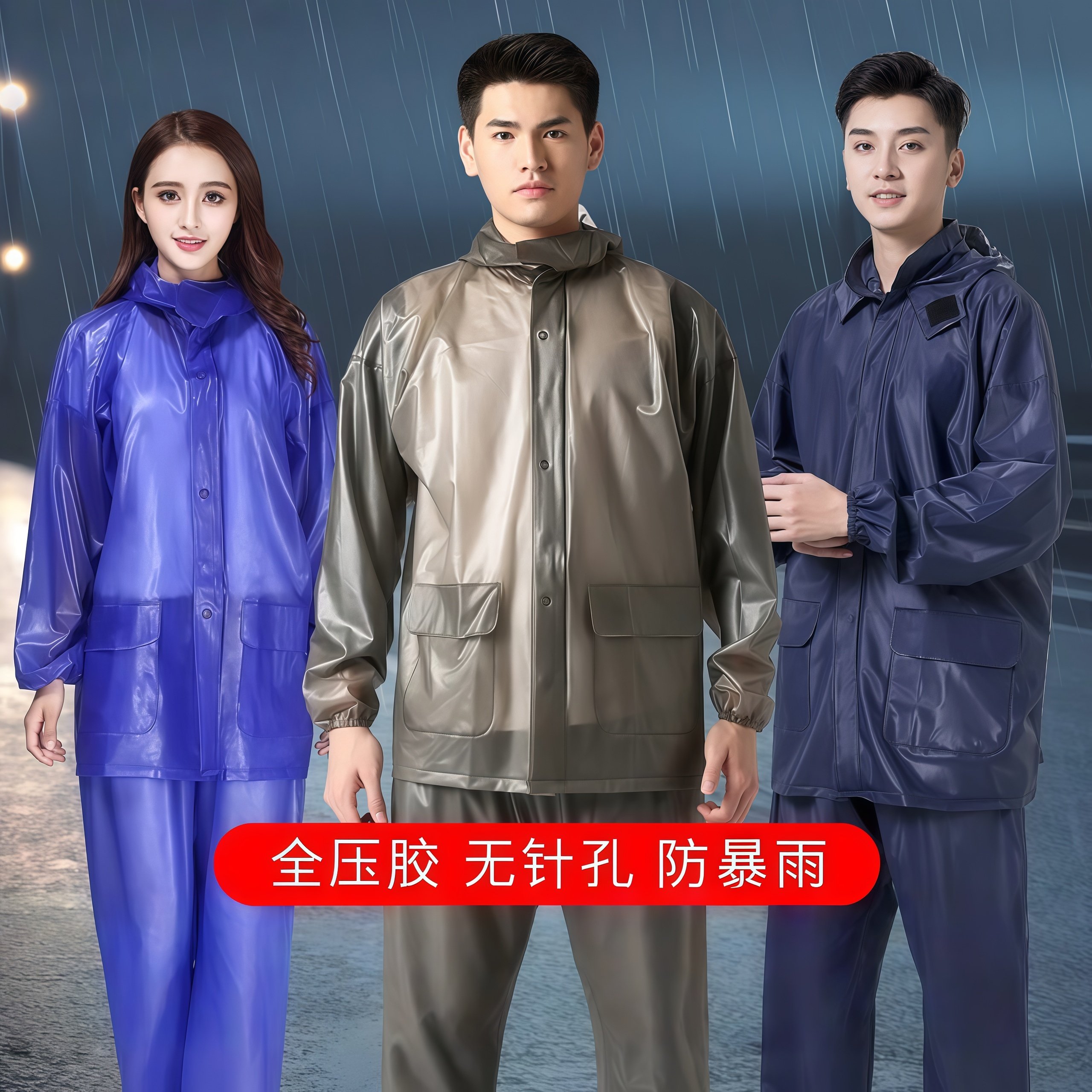 武汉雨具网·雨衣雨裤套装男款上下分体式外卖骑手专用女防暴雨雨服成人·产品图6