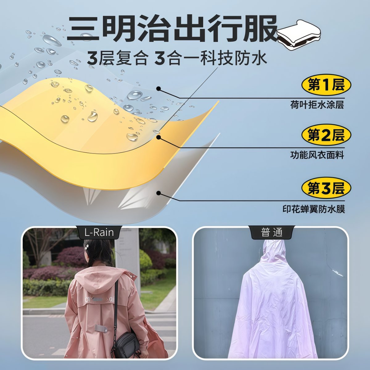 武汉雨具网·雨衣电动车女长款全身防暴雨骑行户外徒步雨衣成人外穿雨披外套男·产品图4