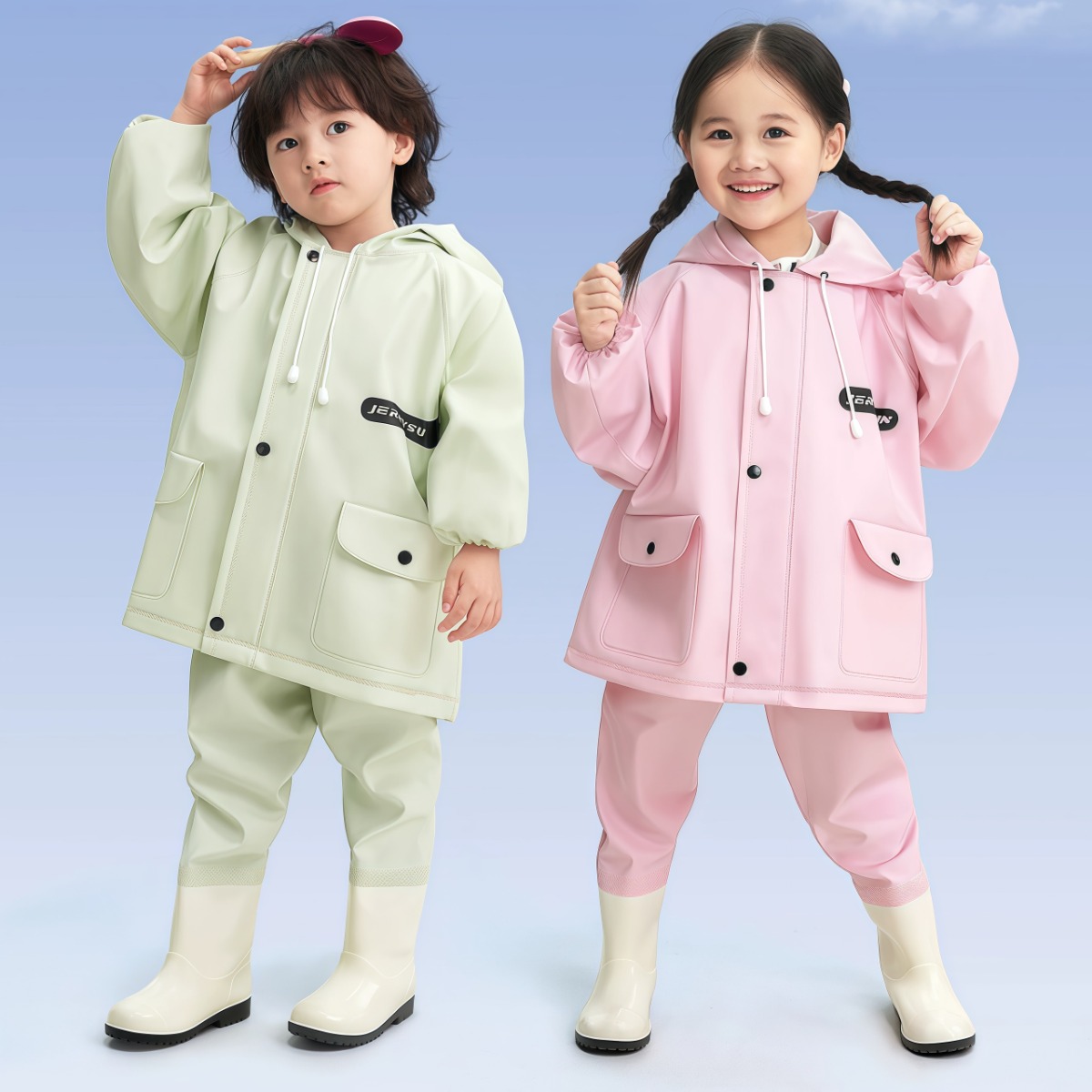 武汉雨具网·儿童连体雨衣幼儿园沙水服玩水裤雨裤雨靴一体游戏防水衣下水赶海·产品图6