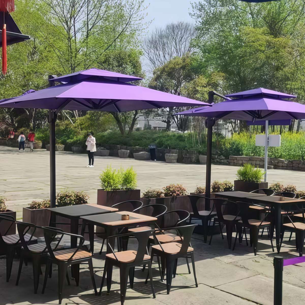 武汉雨具网·户外太阳伞摆摊伞咖啡店遮阳伞外摆伞别墅庭院伞罗马伞室外阳台伞·产品图4