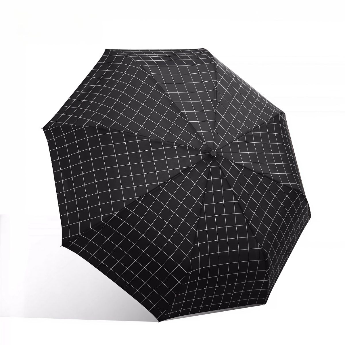 武汉雨具网·格纹简约雨伞男士黑胶防晒太阳伞便携折叠女晴雨伞两用学生·产品图4