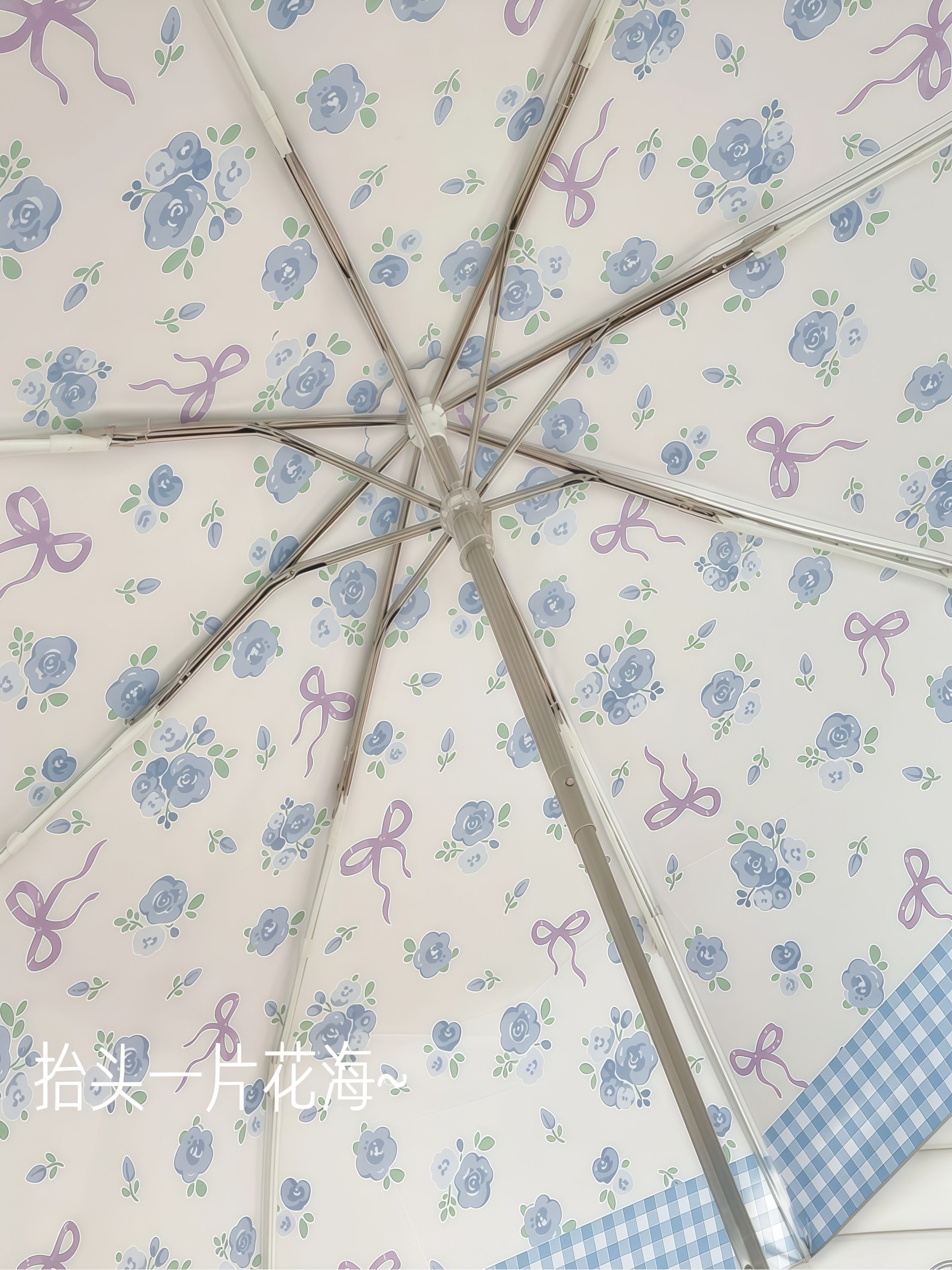 星星钛银伞防晒防紫外线女大折叠手动太阳伞小巧晴雨两用弯钩遮阳 - 详情图