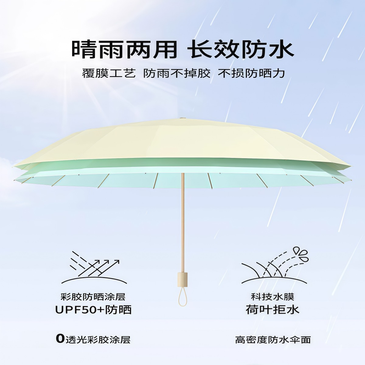 武汉雨具网·雨伞手动伞晴雨加大加厚加固两用女遮阳伞结实学生上学专用耐用抗·产品图3