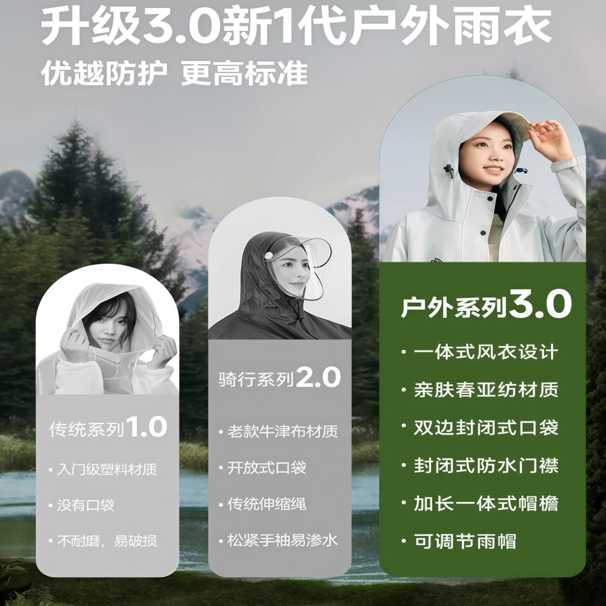 武汉雨具网·雨衣女款长款全身防暴雨男成人外穿骑行人车分离电瓶车雨披电动车·产品图3