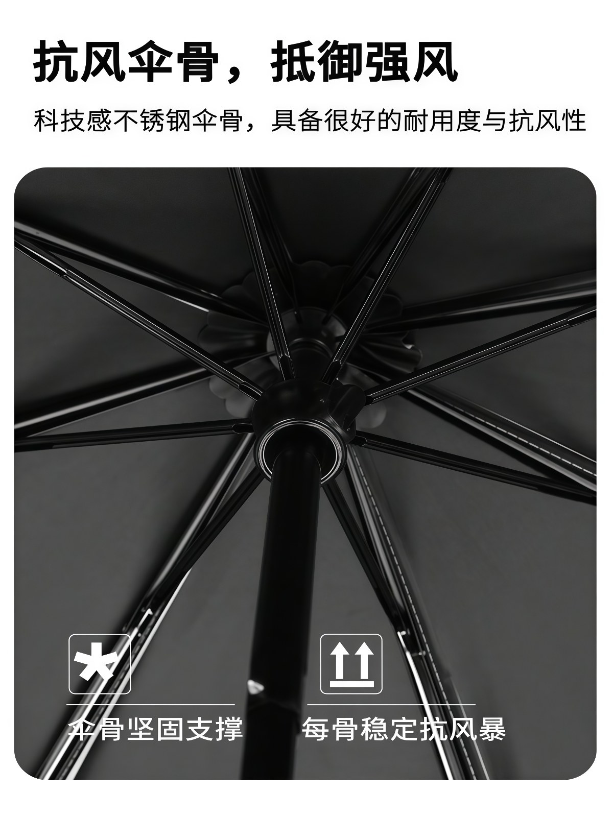小清新太阳伞晴雨两用女自动黑胶防晒遮阳伞防紫外线高颜值折叠伞 - 详情图