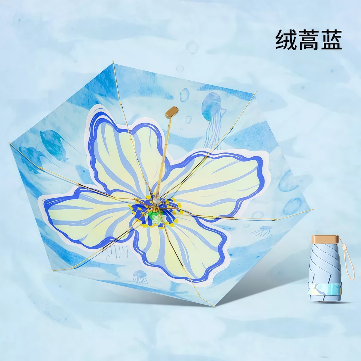 武汉雨具网·超轻便携卡片太阳伞彩胶防晒伞防紫外线女生高级感小巧口袋遮阳伞·产品图5