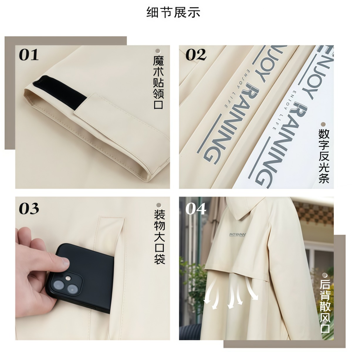 武汉雨具网·雨衣电动电瓶车长款全身防暴雨单人女成人外穿2026新款一体雨披男·产品图5